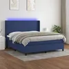 Image de vidaXL Sommier à lattes de lit matelas LED Bleu 180x200 cm Tissu