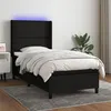 Image de vidaXL Sommier à lattes de lit matelas LED Noir 90x200 cm Tissu