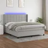 Image de vidaXL Sommier à lattes de lit matelas LED Gris clair 160x200 cm Tissu