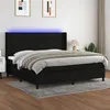 Image de vidaXL Sommier tapissier et matelas et LED Noir 200x200 cm Tissu