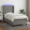 Image de vidaXL Sommier à lattes de lit matelas LED Gris foncé 90x200cm Tissu