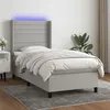 Image de vidaXL Sommier à lattes de lit matelas LED Gris clair 100x200 cm Tissu