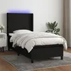 Image de vidaXL Sommier à lattes de lit matelas et LED Noir 100x200 cm Tissu
