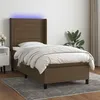 Image de vidaXL Sommier à lattes de lit matelas et LED Marron foncé 100x200cm