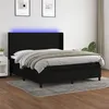 Image de vidaXL Sommier à lattes de lit matelas et LED Noir 180x200 cm Tissu
