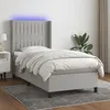Image de vidaXL Sommier à lattes de lit matelas LED Gris clair 90x190cm Tissu