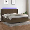 Image de vidaXL Sommier à lattes de lit matelas et LED Marron foncé 200x200 cm