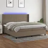 Image de vidaXL Sommier à lattes de lit matelas et LED Taupe 200x200 cm Tissu