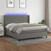 Image de vidaXL Sommier à lattes de lit matelas LED Gris foncé 180x200 cm Tissu