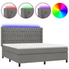Image de vidaXL Sommier tapissier et matelas et LED Gris foncÃ© 180x200 cm Tissu
