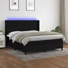 Image de vidaXL Sommier à lattes de lit matelas et LED Noir 180x200 cm Tissu