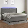 Image de vidaXL Sommier à lattes de lit matelas LED Gris foncé 200x200 cm Tissu3138582