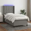 Image de vidaXL Sommier à lattes de lit matelas LED Gris foncé 90x200cm Tissu