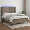 Image de vidaXL Sommier tapissier avec matelas et LED Taupe 140x200 cm Tissu