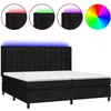 Image de vidaXL Vidaxl Sommier Tapissier Et Matelas Et Led Noir 200x200 Cm Tissu