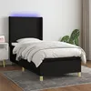Image de vidaXL Sommier à lattes de lit matelas et LED Noir 80x200cm Tissu3138671