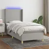 Image de vidaXL Sommier à lattes de lit matelas LED Gris clair 90x200cm Tissu