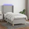 Image de vidaXL Sommier à lattes de lit matelas LED Gris clair 100x200 cm Tissu