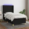 Image de vidaXL Sommier à lattes de lit matelas et LED Noir 100x200 cm Tissu