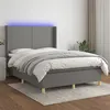 Image de vidaXL Sommier à lattes de lit matelas LED Gris foncé 140x200 cm Tissu