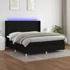 Image de vidaXL Sommier tapissier avec matelas et LED Noir 160x200 cm Tissu