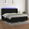 Image de vidaXL Sommier à lattes de lit matelas et LED Noir 200x200 cm Tissu