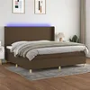 Image de vidaXL Sommier à lattes de lit matelas et LED Marron foncé 200x200 cm