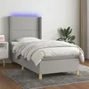 Image de vidaXL Sommier à lattes de lit matelas LED Gris clair 90x190cm Tissu3138757