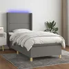 Image de vidaXL Sommier à lattes de lit matelas LED Gris foncé 100x200 cm Tissu3138774