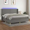 Image de vidaXL Sommier à lattes de lit matelas LED Gris foncé 200x200 cm Tissu
