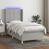 Image de vidaXL Sommier à lattes de lit matelas LED Gris clair 100x200 cm Tissu