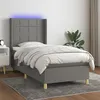 Image de vidaXL Sommier à lattes de lit et matelas et LED Gris foncé 100x200 cm