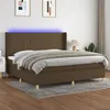 Image de vidaXL Sommier à lattes de lit matelas et LED Marron foncé 200x200 cm