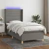 Image de vidaXL Sommier à lattes de lit matelas LED Gris foncé 80x200cm Tissu