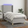 Image de vidaXL Sommier à lattes de lit matelas LED Gris clair 90x190cm Tissu