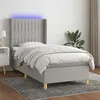 Image de vidaXL Sommier à lattes de lit matelas LED Gris clair 100x200 cm Tissu