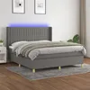 Image de vidaXL Sommier à lattes de lit matelas LED Gris foncé 180x200 cm Tissu