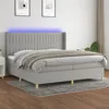 Image de vidaXL Sommier à lattes de lit matelas LED Gris clair 200x200 cm Tissu