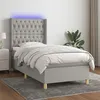 Image de vidaXL Sommier à lattes de lit matelas LED Gris clair 80x200cm Tissu3139069