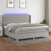 Image de vidaXL Sommier à lattes de lit matelas LED Gris clair 200x200 cm Tissu