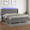 Image de vidaXL Sommier à lattes de lit matelas LED Gris foncé 200x200 cm Tissu