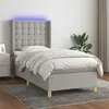 Image de vidaXL Sommier à lattes de lit matelas LED Gris clair 90x190cm Tissu