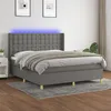 Image de vidaXL Sommier à lattes de lit matelas LED Gris foncé 180x200 cm Tissu