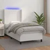Image de vidaXL Sommier à lattes de lit matelas LED Blanc 80x200cm Similicuir