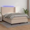Image de vidaXL Sommier tapissier matelas LED Cappuccino 140x200 cm Similicuir