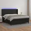 Image de vidaXL Sommier à lattes de lit matelas LED Noir 180x200cm Similicuir