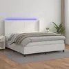 Image de vidaXL Sommier à lattes de lit matelas LED Blanc 180x200 cm Similicuir