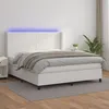 Image de vidaXL Sommier tapissier et matelas et LED Blanc 180x200 cm Similicuir