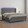 Image de vidaXL Sommier à lattes de lit matelas LED Gris 180x200 cm Similicuir