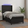 Image de vidaXL Sommier à lattes de lit matelas LED Noir 90x190 cm Similicuir